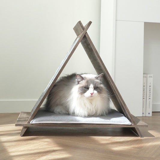 Petoria Just-1 GP Carpet Triangular Breathing House Wooden Cat Scratcher