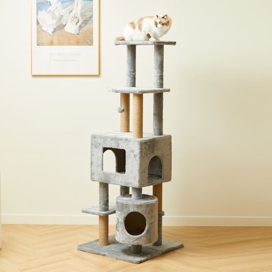 Petoria Just-1 Plush 6floor Cat Tower Gray